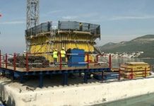 Betoniranje prvog stupa Pelješkog mosta