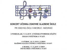 Tradicionalni božićni koncert učenika Osnovne glazbene škole