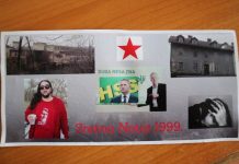 Duga Resa u letcima: Beljak i Boljar uz crvenu zvijezdu i Titovu sliku čestitaju 1999.