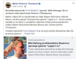 Bild se ispričao Neueru i Thompsonu kada su im preveli ‘Lijepa li si’ na njemački