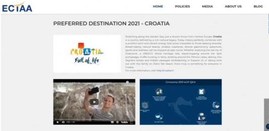 Hrvatska je u 2021. godini “Preferred destination” ECTAA-e