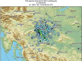 Potres magnitude 3,4 stupnja po Richteru u 4,55 sati blizu Siska