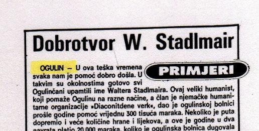 Utorkom iz arhive Zavičajnog muzeja Ogulin – Dobrotvor Walter Stadlmair
