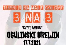 U subotu 17.07.2021 godine u Hreljinu Ogulinskom, povodom obilježavanja dana sv. Antuna, održat će se turnir u malom nogometu.
