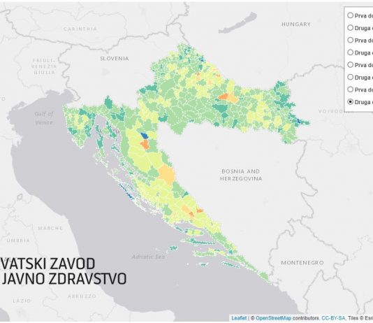 HZJZ objavio interaktivnu kartu procijepljenosti: Pogledajte kakvo je stanje u svakome gradu i općini