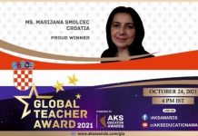 Profesorica Marijana Smolčec dobitnica nagrade Global Teacher Award 2021.