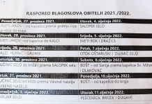 Obavijest o rasporedu blagoslova obitelji Župe Bl. Alojzija Stepinca