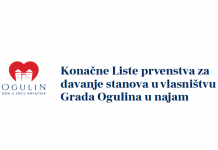 Konačna lista za davanje gradskih stanova u najam