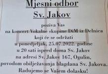 MO Sv. Jakov obilježava blagdan Sv. Jakova koncertom i svetom misom