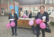 ZŽ HDZ-a Ogulin zaružičastila grad i skrenula pozornost na prisutno nasilje nad ženama