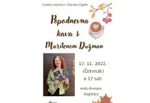 Popodnevna kava s Marilenom Dužman u Gradskoj knjižnici Ogulin