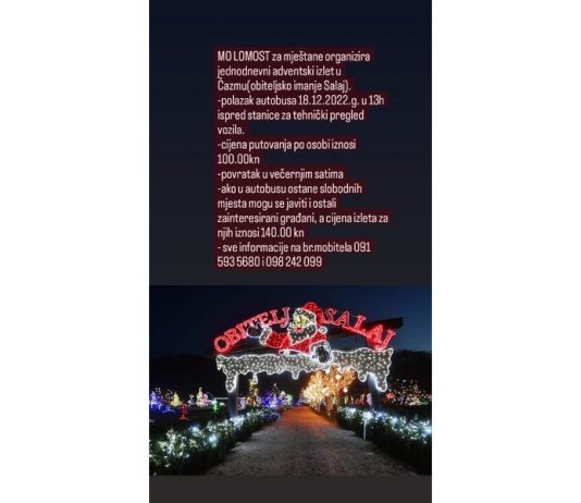 MO Lomost organizira adventski izlet na imanje Salaj