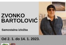 Izložba umjetničkih radova Zvonka Bartolovića u Gradskoj Knjižnici Ogulin od 2.1 do 14.1.2023.