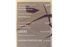 Raspored bogoslužja u Velikome tjednu