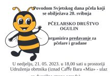 Pčelarsko društvo Ogulin organizira predavanje za pčelare i sve zainteresirane građane povodom Svjetskog dana pčela