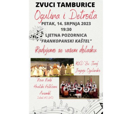 Večeras nastup folklornog ansambla Nova nada Detroit i KUD-a Sv. Juraj iz Zagorja
