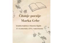Čitanje poezije Marka Grbe u Gradskoj knjižnici Ogulin