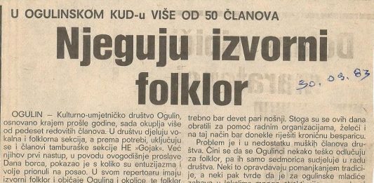 Utorkom iz arhive Zavičajnog muzeja Ogulin – O Folkloru