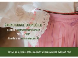 “Žarko sunce odskočilo”: za Dan grada koncert KUD-a Klek na dar