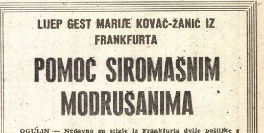 Utorkom iz arhive Zavičajnog muzeja Ogulin – Pomoć siromašnim Modrušanima