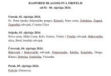 Raspored blagoslova obitelji u Župi Svetog Križa Ogulin od 2. do 6. siječnja 2024. godine
