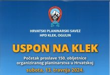 Poziv HPD Klek-a članovima za volontiranje na Proslavi 150. godišnjice planinarstva u Hrvatskoj!