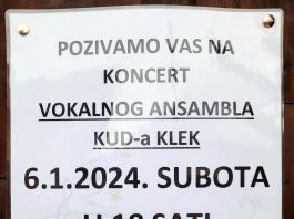 Koncert vokalnog asambla KUD-a Klek u Kučinićima