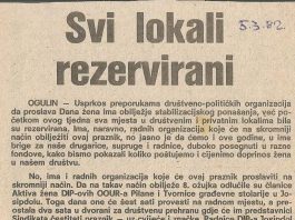 Utorkom iz arhiva Zavičajnog muzeja Ogulin – Dan žena 1982. godine