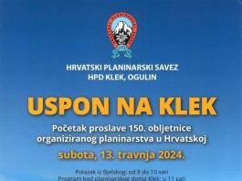Proslava 150. obljetnice organiziranog planinarstva u Hrvatskoj: Veliki uspon na Klek