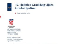Danas 17. Sjednica Gradskog vijeća Grada Ogulina