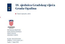 Danas od 13 sati 18. Sjednica Gradskog Vijeća Grada Ogulina
