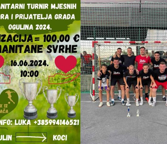 Ekipa Sv. Jakov-Salopek Selo pobjednik humanitarnog malonogometnog turnira mjesnih odbora i prijatelja grada Ogulina 2024.