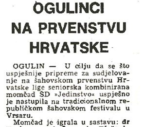 Utorkom iz arhiva Zavičajnog muzeja Ogulin – Ogulinski šahisti u Vrsaru