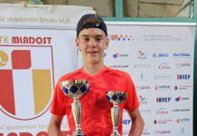 Ivano Božičević državni prvak u parovima i 3. pojedinačno do 14 godina u tenisu.