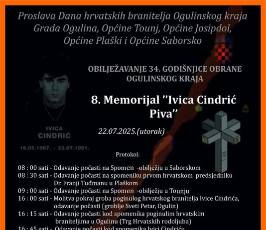 Obilježavanje 34. obljetnice obrane Ogulinskog kraja