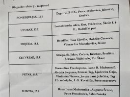 Raspored završnog tjedna blagoslova obitelji