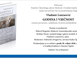 Predstavljanje romana “Godina i vječnost” Vladimira Lončarevića