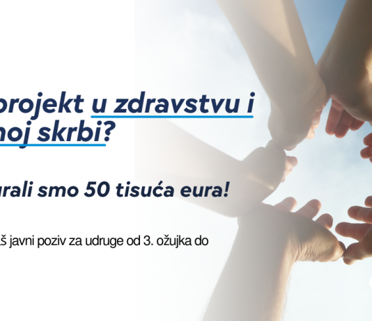Udrugama u zdravstvu i socijalnoj skrbi na raspolaganju 50 tisuća eura