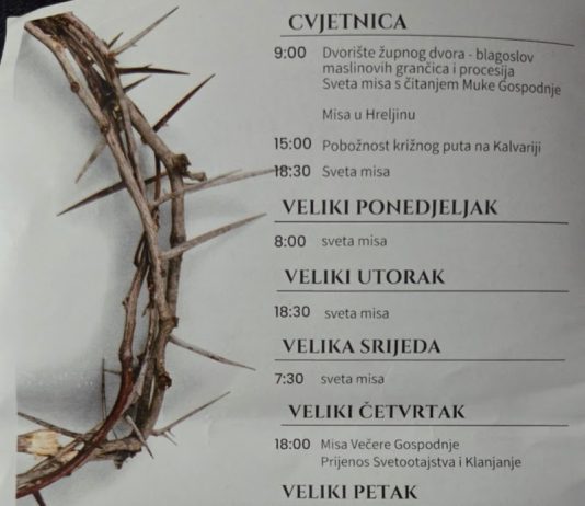 Raspored obreda u Velikom tjednu