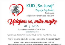 KUD Sv. Juraj organizira godišnji koncert pod nazivom “Udajem se, mila majko”