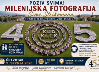 Snimanje milenijske fotografije Šime Strikomana “45 godina KUD-a Klek”