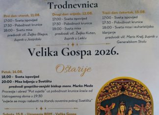 Velika Gospa u Oštarijama, biskup Medo predslavi uočnicu