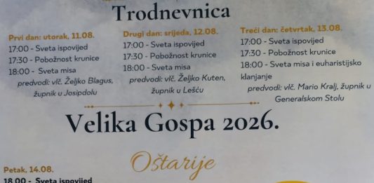 Velika Gospa u Oštarijama, biskup Medo predslavi uočnicu