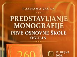 Predstavljanje monografije Prve osnovne škole Ogulin