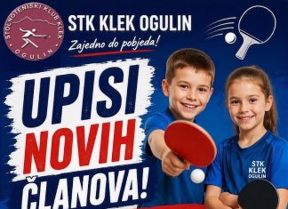 Upis novih članova u Stolnoteniski klub Klek Ogulin
