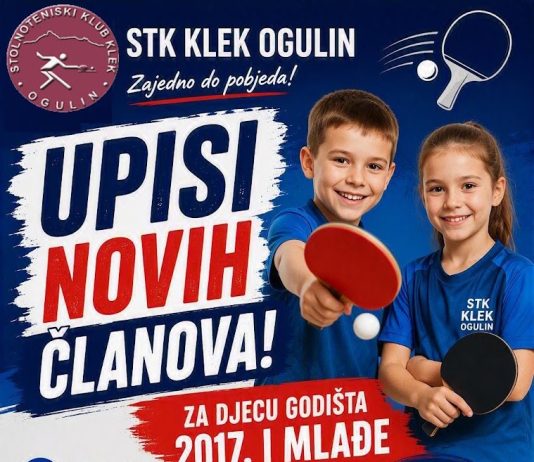 Upis novih članova u Stolnoteniski klub Klek Ogulin